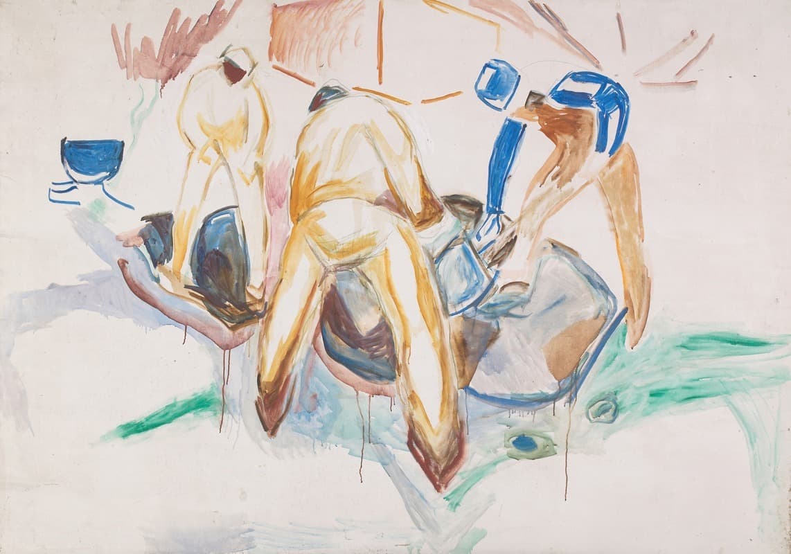 Street Workers in Snow