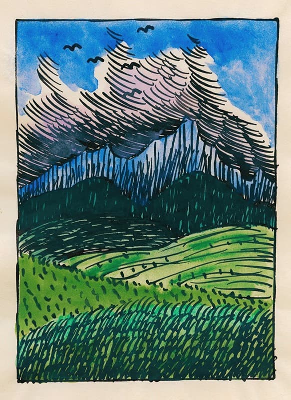 Komposition aus 'Pflaster und Wiese' VIII