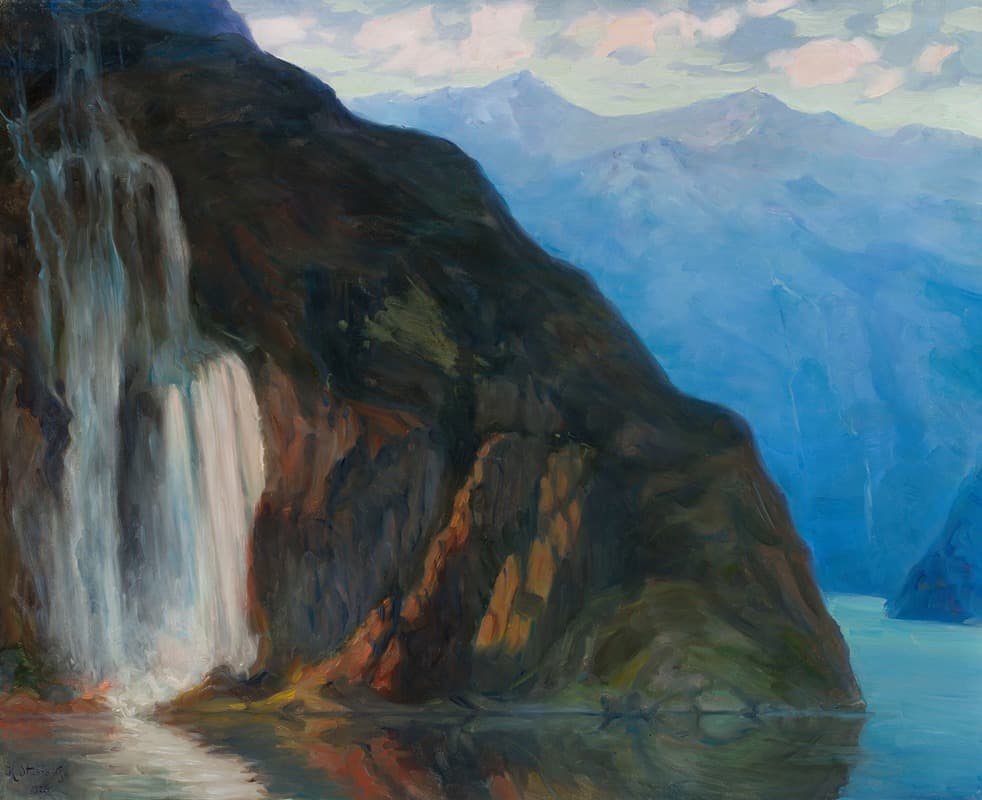 Landscape with a waterfall
