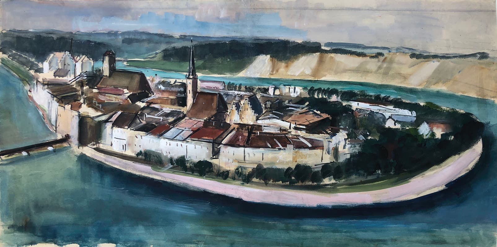 Wasserburg am Inn – Gesamtansicht mit Innschleife