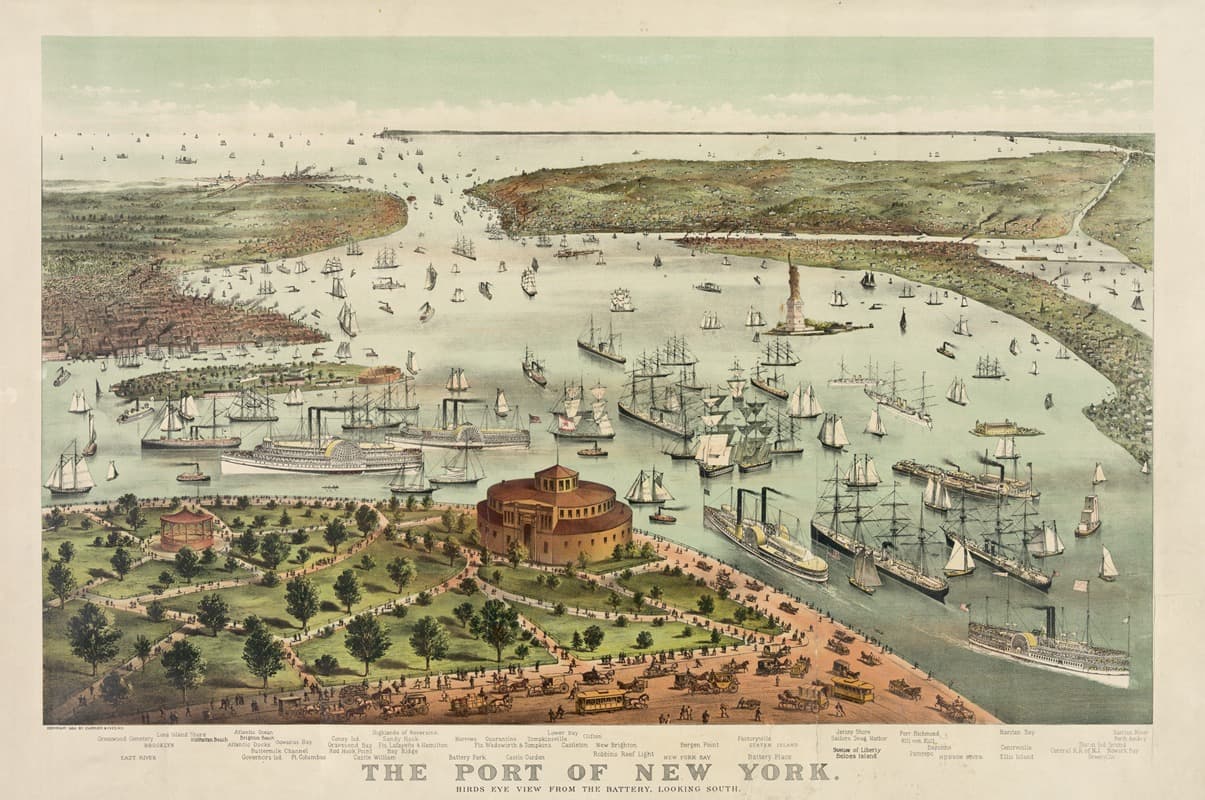 The Port of New York–Birds eye view from the Battery, looking south
