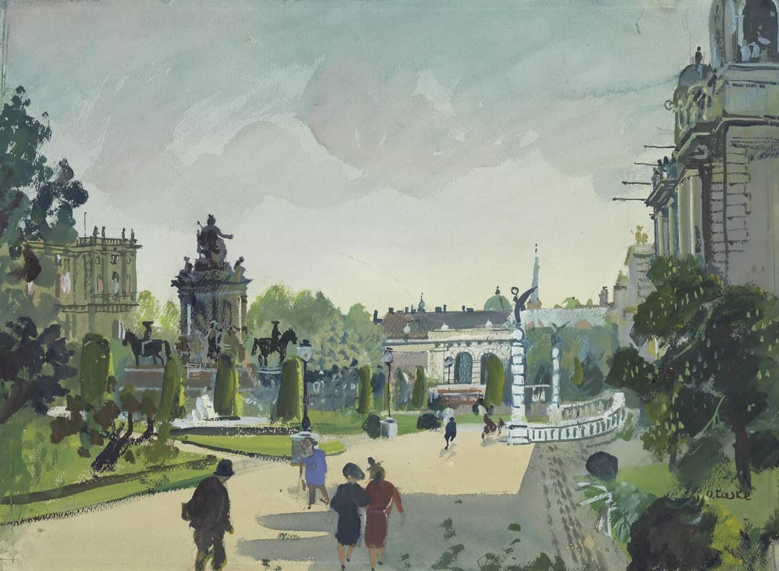 Maria Theresien-Denkmal mit Blick gegen das Burgtor