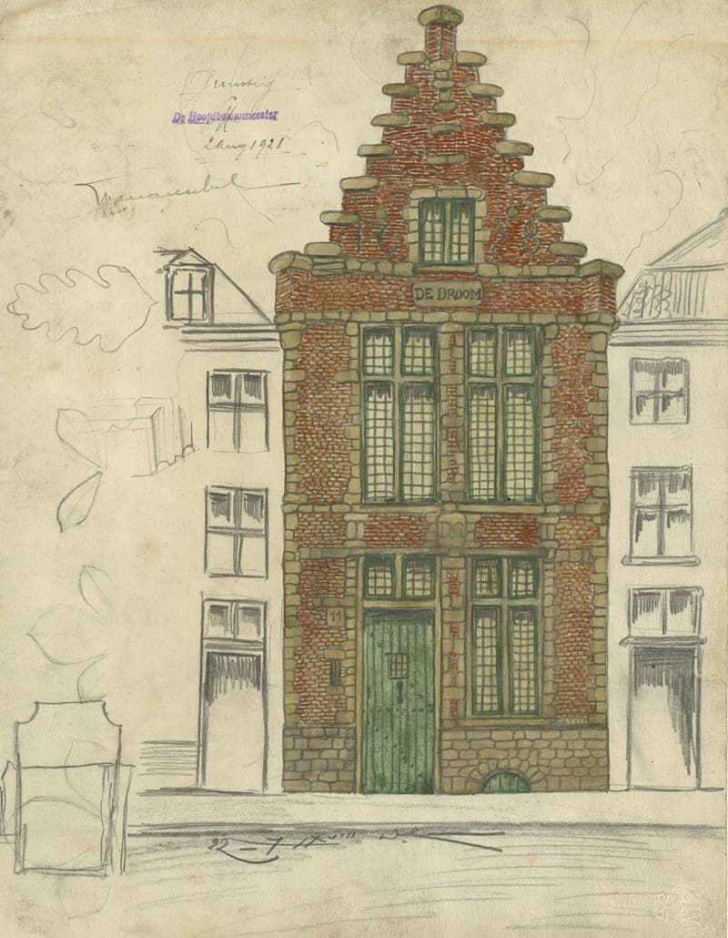 А. Сон; Проект дома на улице Святого Антония и Б. Листья каштана