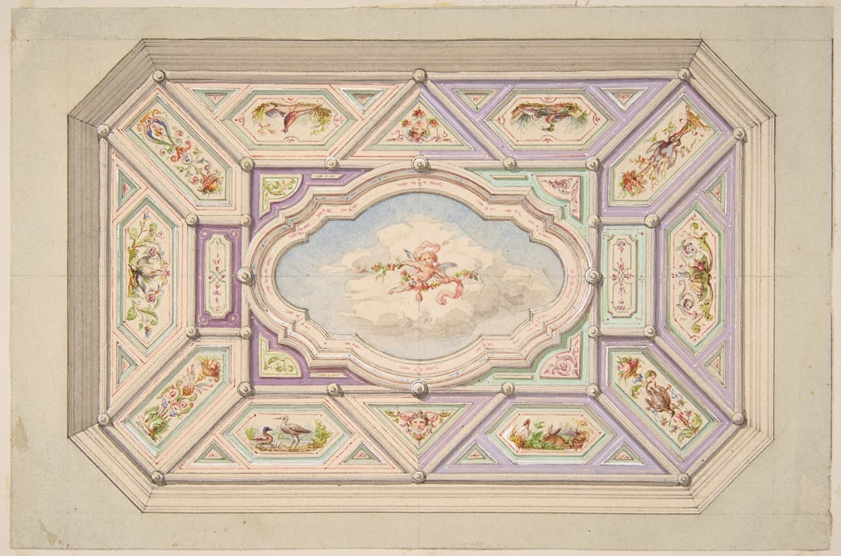 Design for a ceiling with a putto