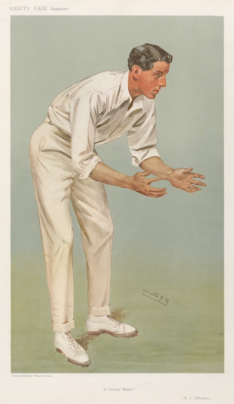 Cricket. 'A Century Maker'. K.L. Hustings. 14 August 1907