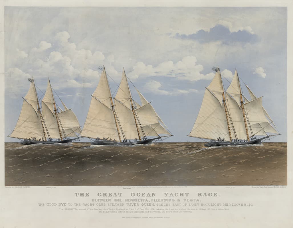 The great ocean yacht race – between the Henrietta, Fleetwing & Vesta