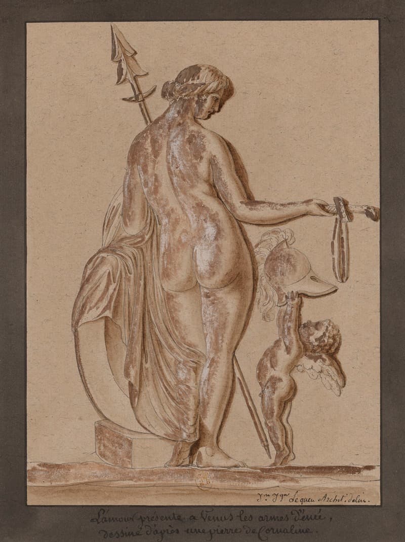Любовь представляет Венере оружие Энея, нарисованное по камню из корналина