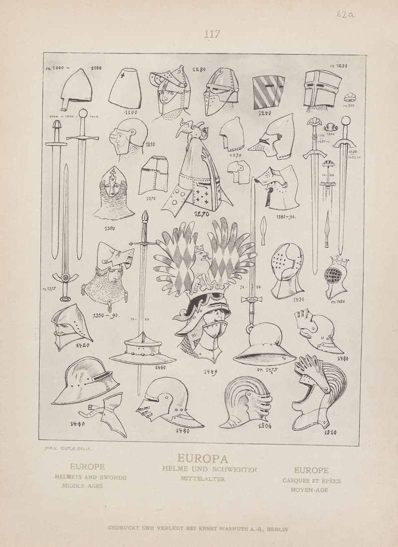 Европа; Шлемы и мечи; средние века
