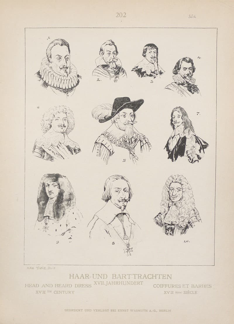 Укладка головы и бороды; XVII век