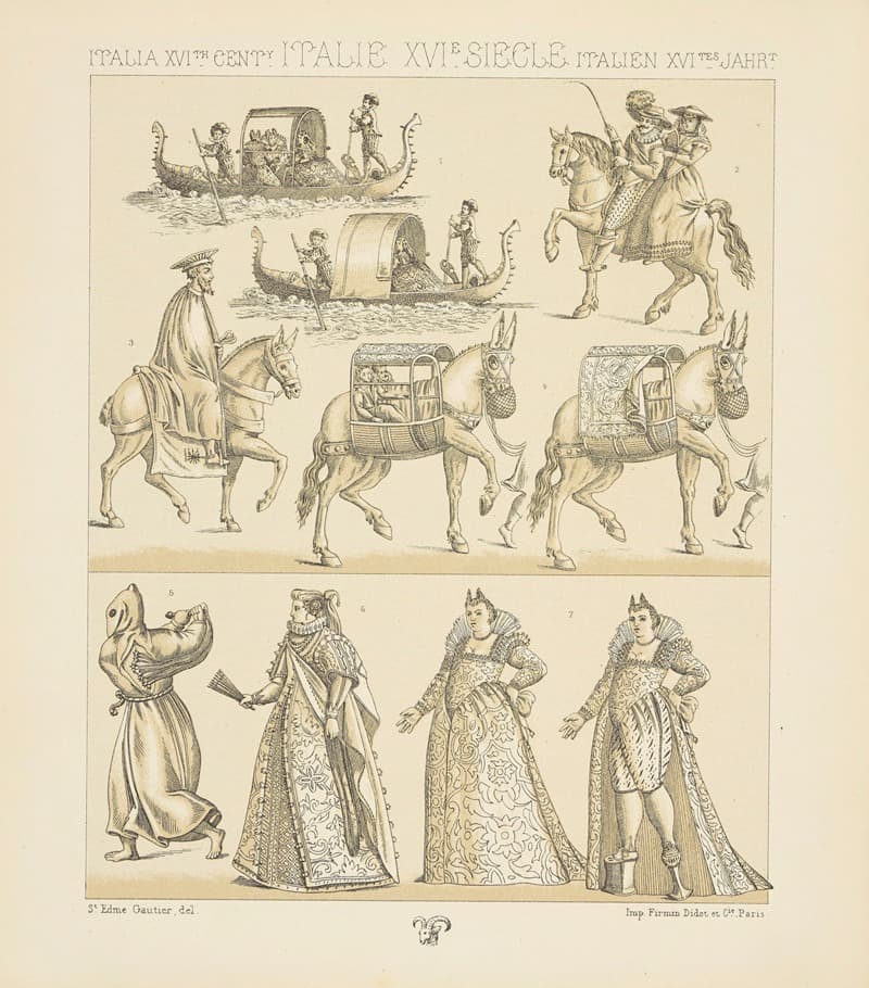 Costumes de la fin du siecle, moyens et modes de transport