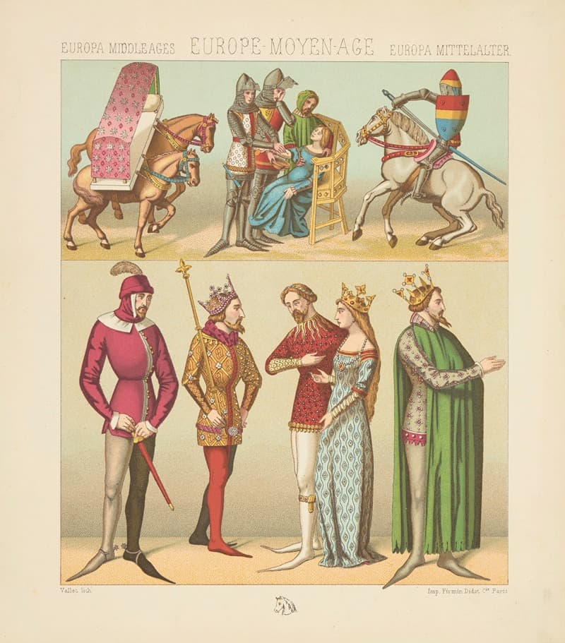 XIVe siecle – costumes civils et militaires – litiere