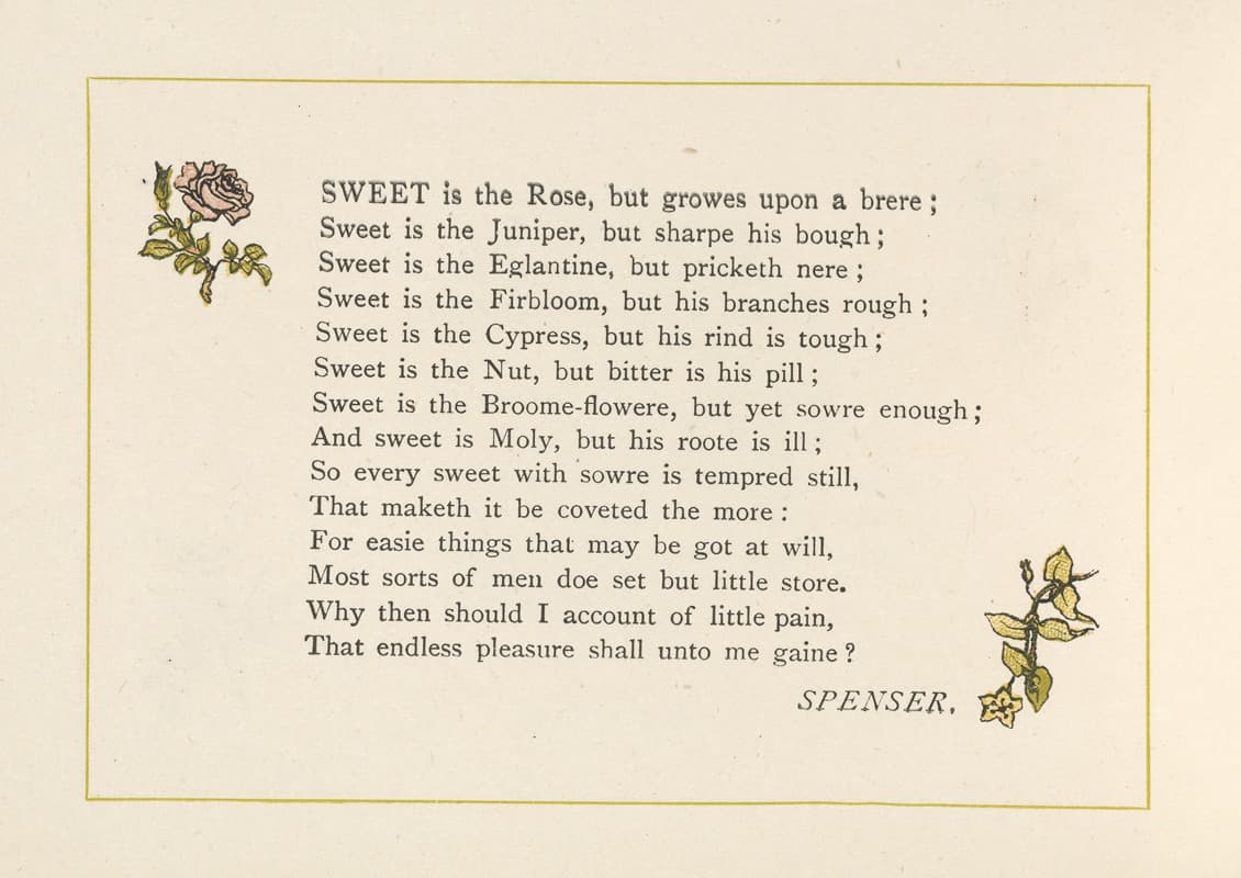 Sweet is the Rose, but growes upon a brere…