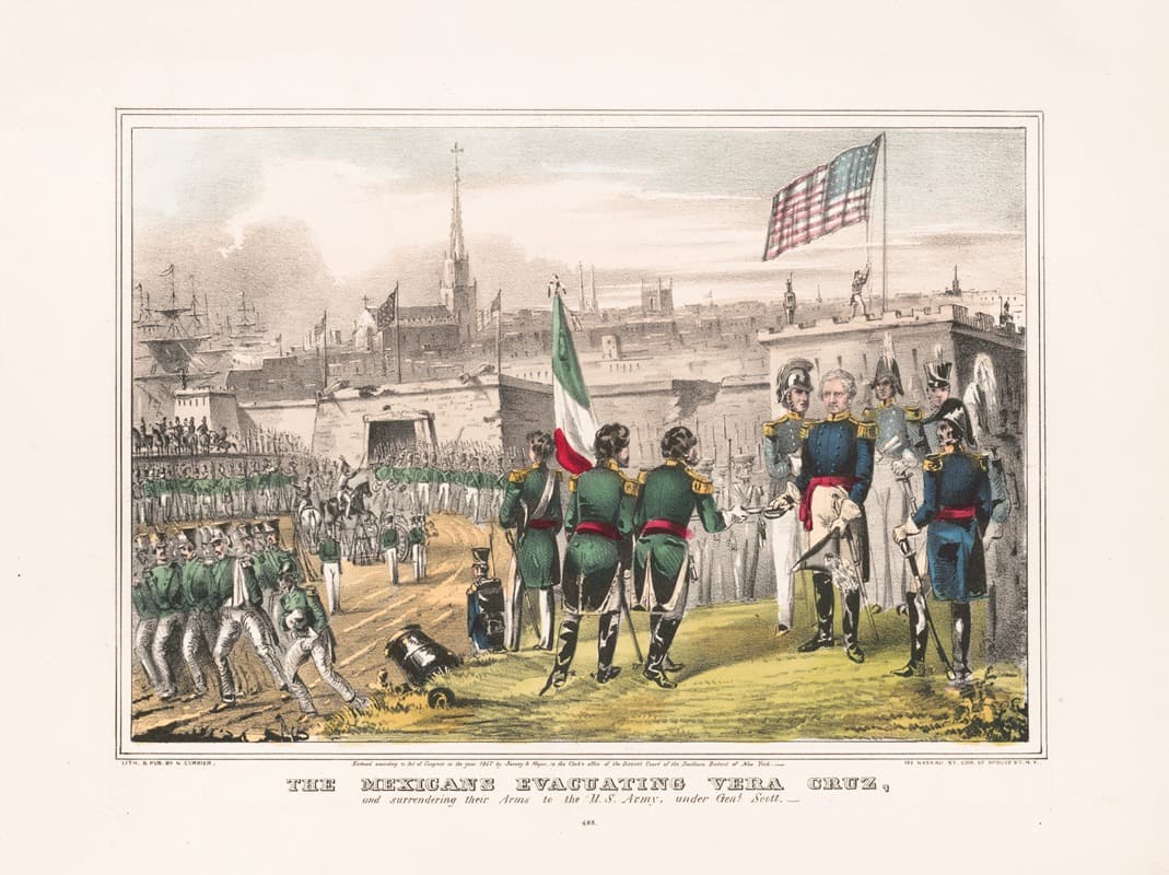 Mexicans evacuating Vera Cruz and surrendering their arms to the U.S. Army, under General Scott