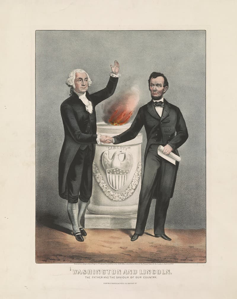 Washington and Lincoln. The father and the saviour of our country