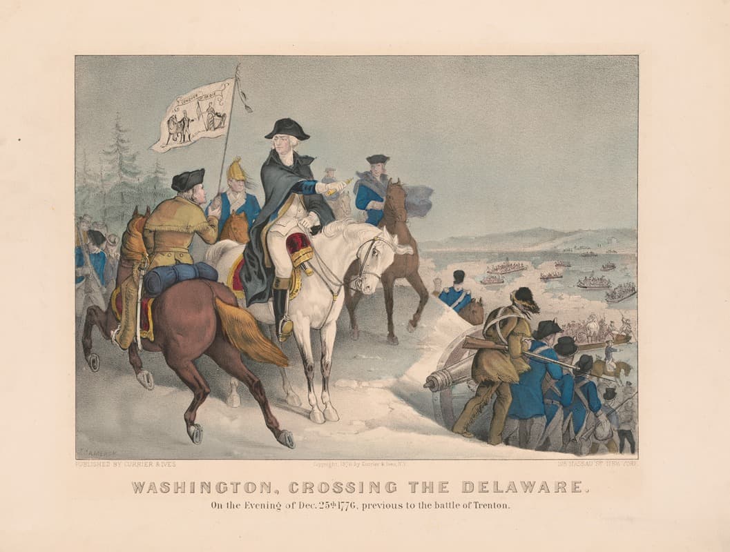Washington crossing the Delaware on the evening of Dec 25th. 1776, previous to the battle of Trenton