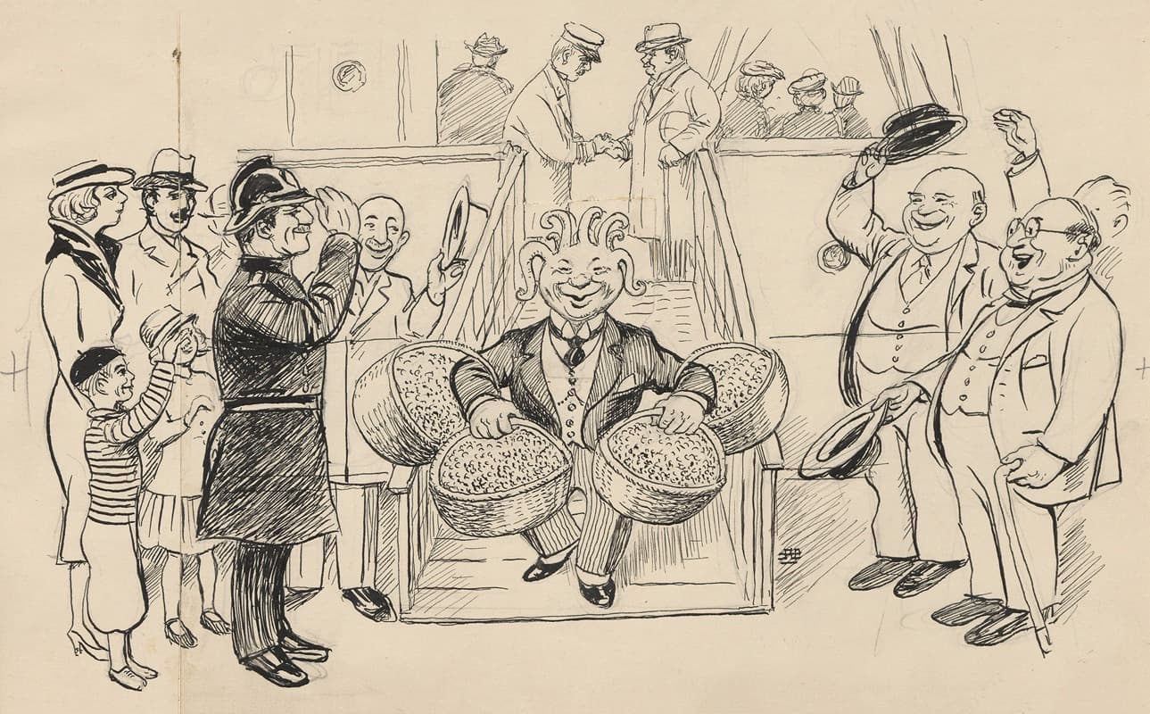 Люди приветствуют Блэкспрутена, когда он спускается по трапу.