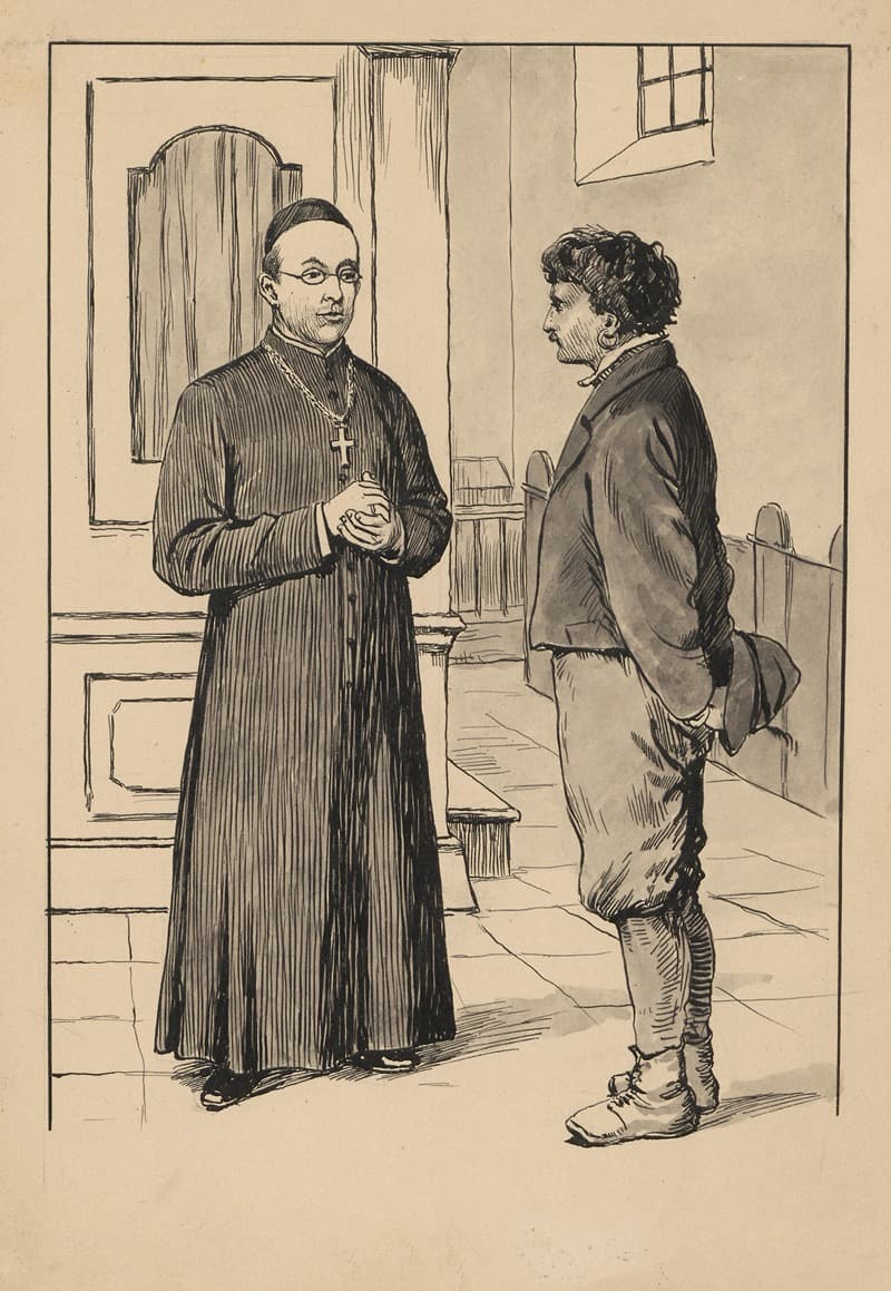 Священник и рыцарь на дороге