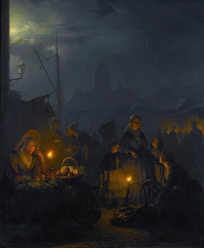 Dutch market by moonlight