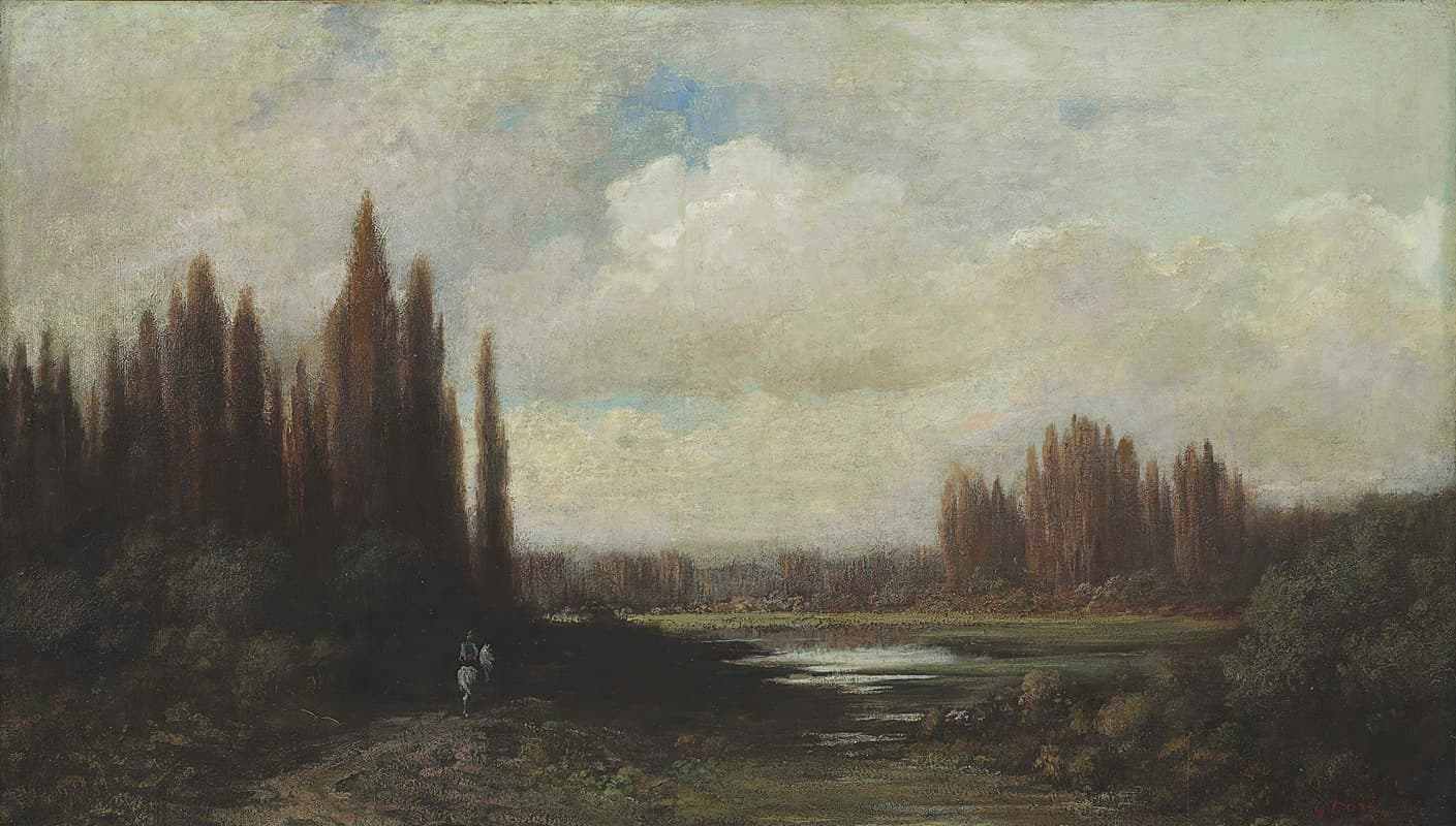 Landscape With A Rider By A Pond