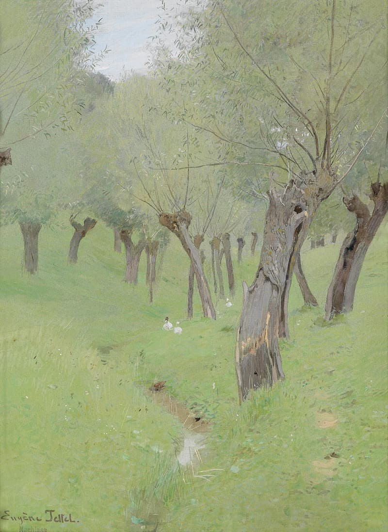 Dorfstraße nach dem Regen