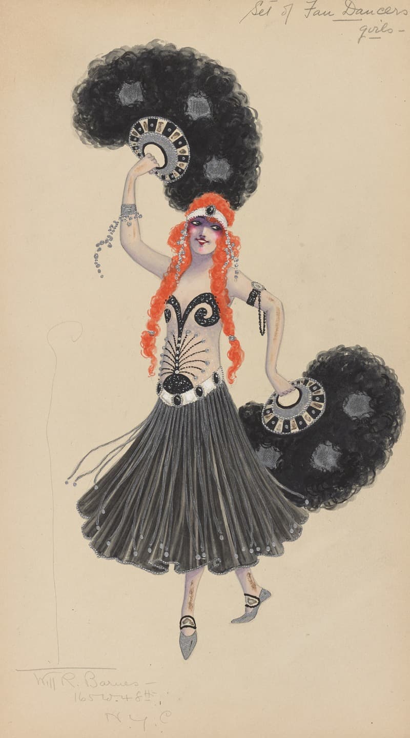 Set of Fan Dancers-Girls